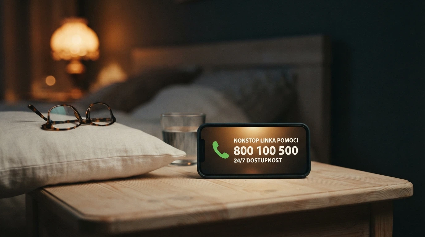 Telefon s vytočeným číslem a sluchátkem na stole