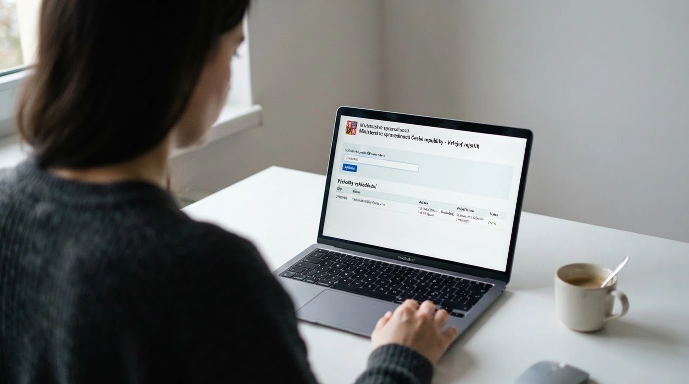 Ukázka ověření licence přes veřejný rejstřík MF ČR