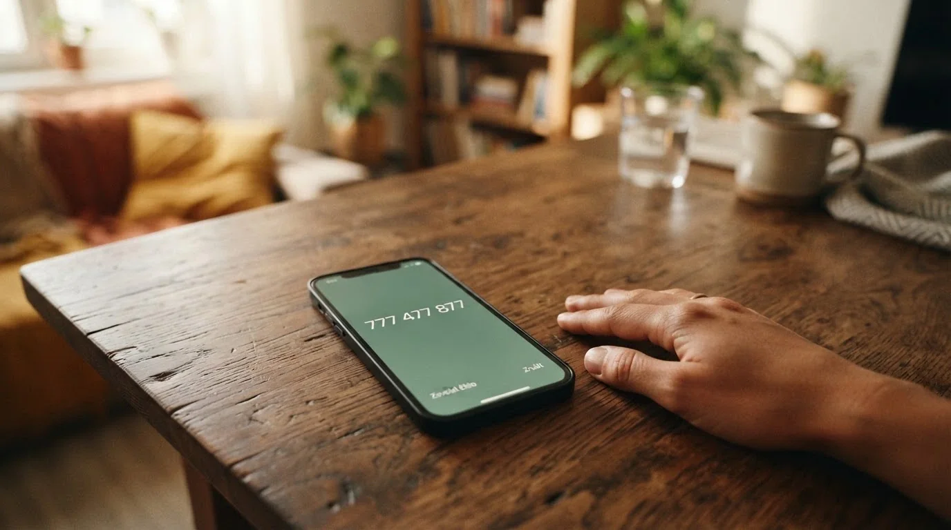 Telefon s vytočenou linkou pomoci na obrazovce, v pozadí graf znázorňující prevalenci problémového hraní v ČR